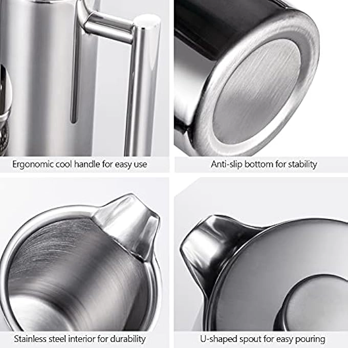 French Press - 350mL 800mL 1000mL Double Walled Stainless Steel