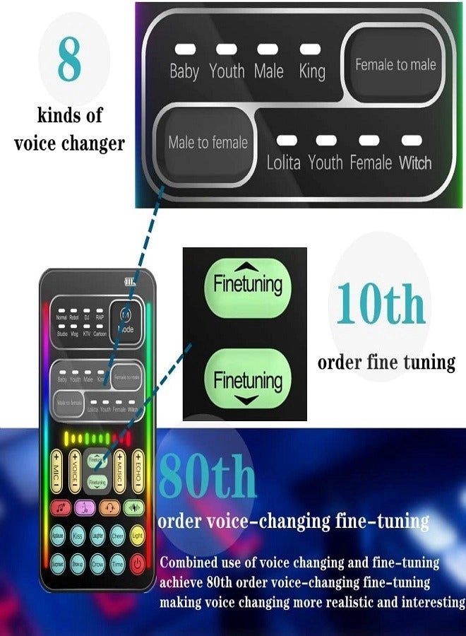 Portable Sound Card Handheld Microphone Wired Microphone