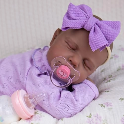 Reborn Baby Doll - 20 inch Vinyl Soft Cloth Body Black Ages 3+