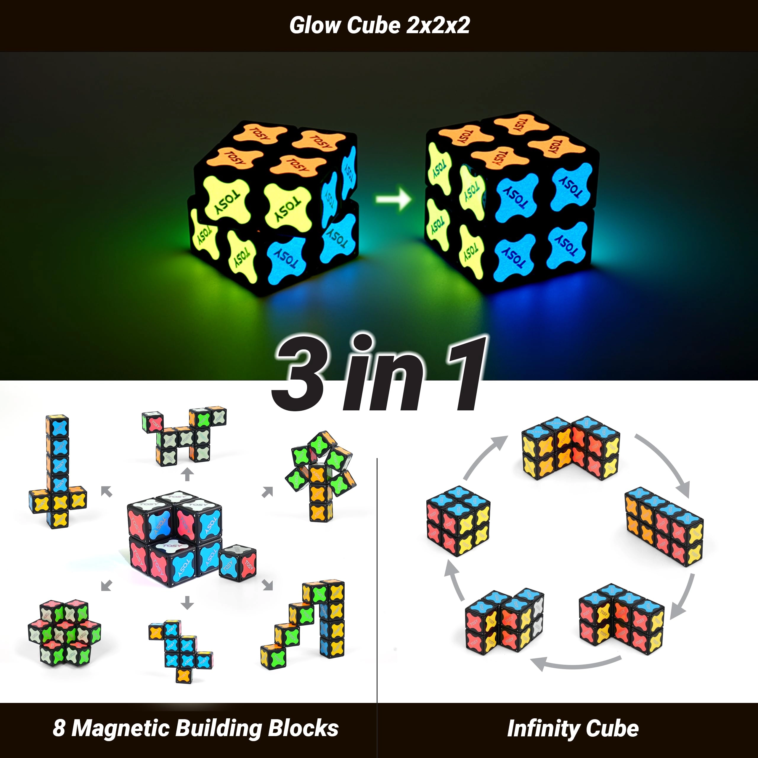 Magnet Cube 2x2 - 6+ 8 pieces