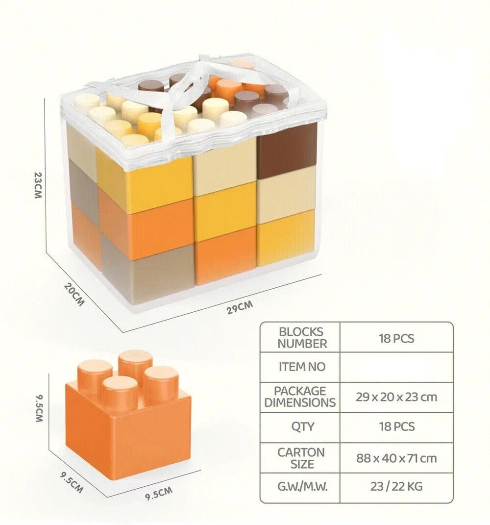 Bluejw Large DIY Educational Building Blocks - 18pcs