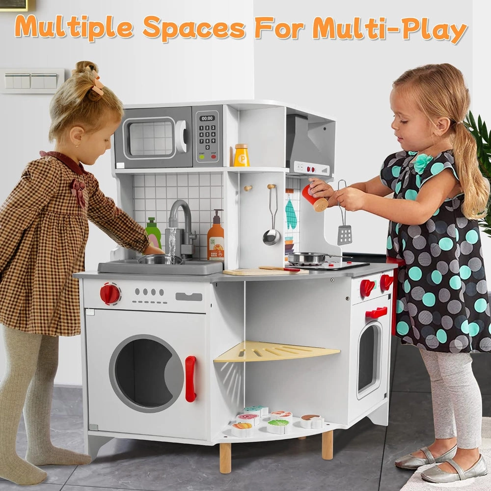 Luxury Kids Wooden Play Kitchen Set (5551007-BL-20131)
