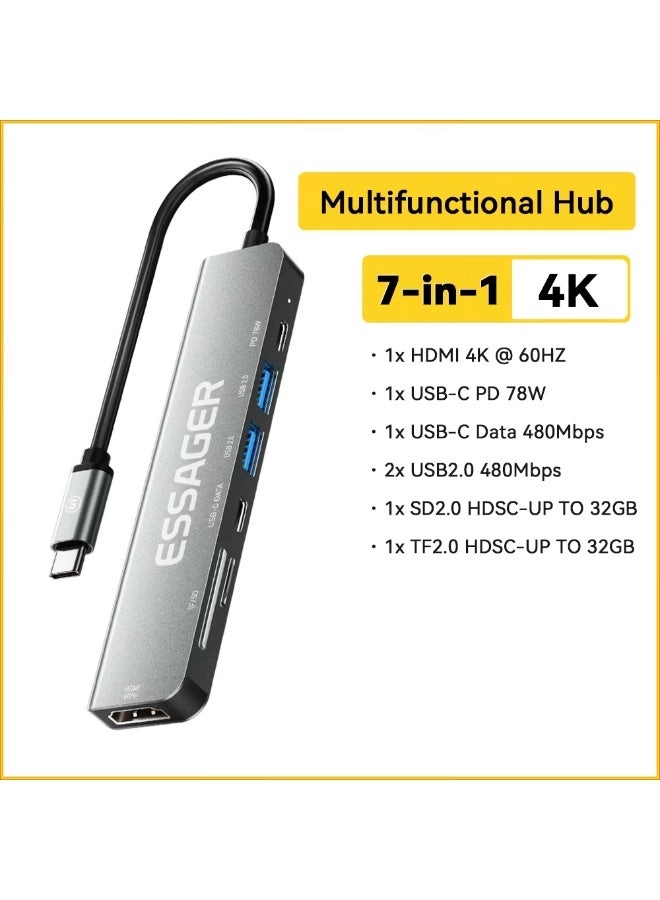 Usb C Hub - USB-C For Macbook Pro Air M1 M2