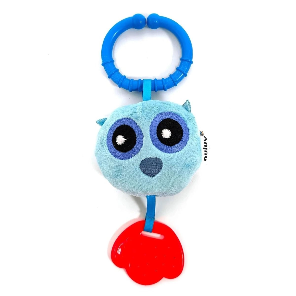 Nuluv Playtime Owl Teether - soft cuddly fabric silicone teething ring
