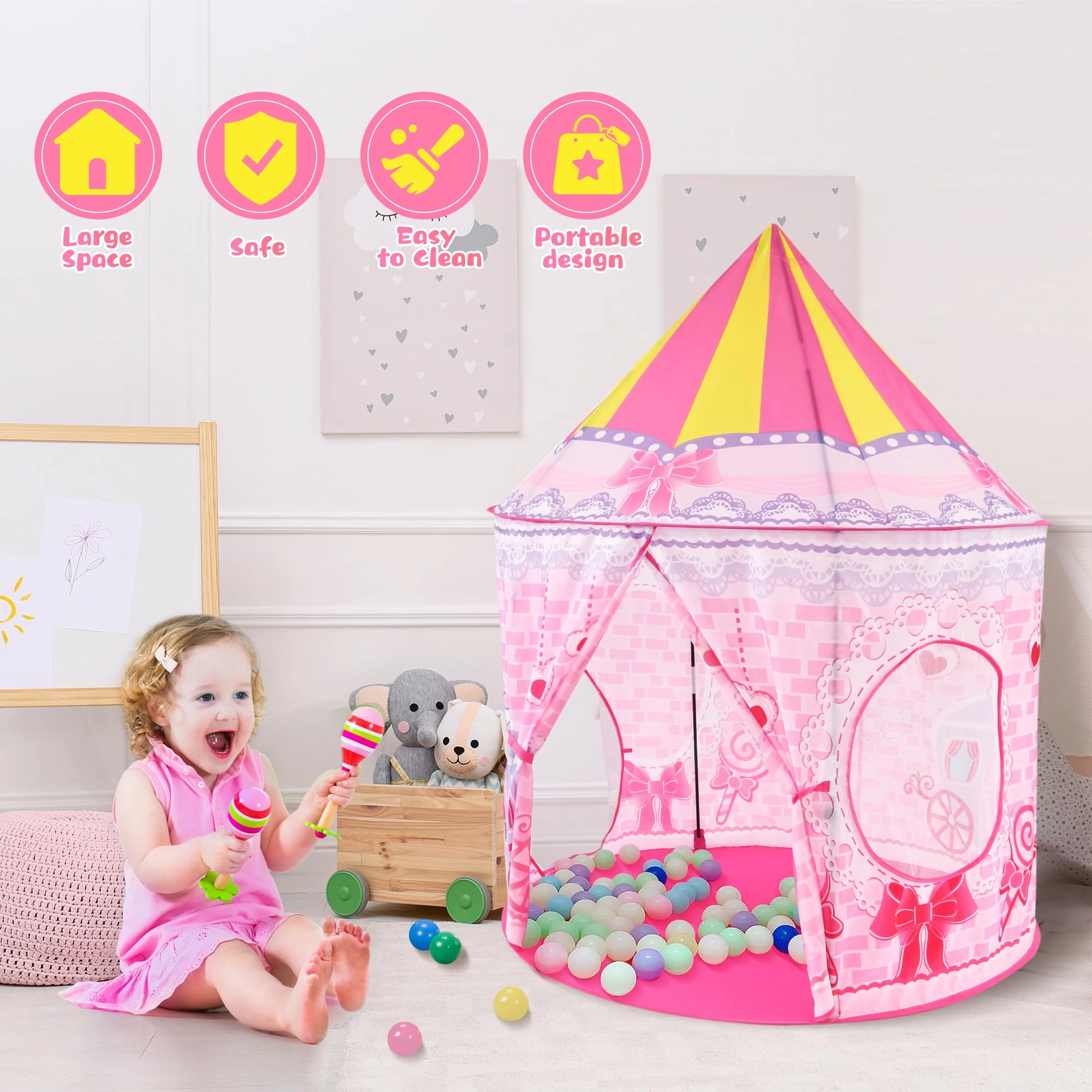 Space Ship Play Tent + Crawl Tunnel + Ball Pit
