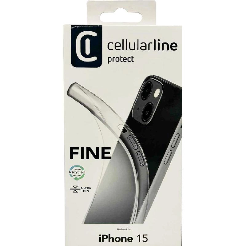 Cellularline TRANSPARENT RUBBER Back Cover for iPhone 15