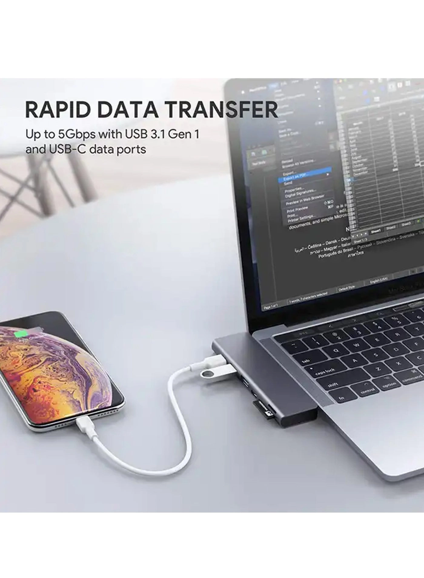 Duel USB C Hub - Thunderbolt 3 7-in-1 4K HDMI