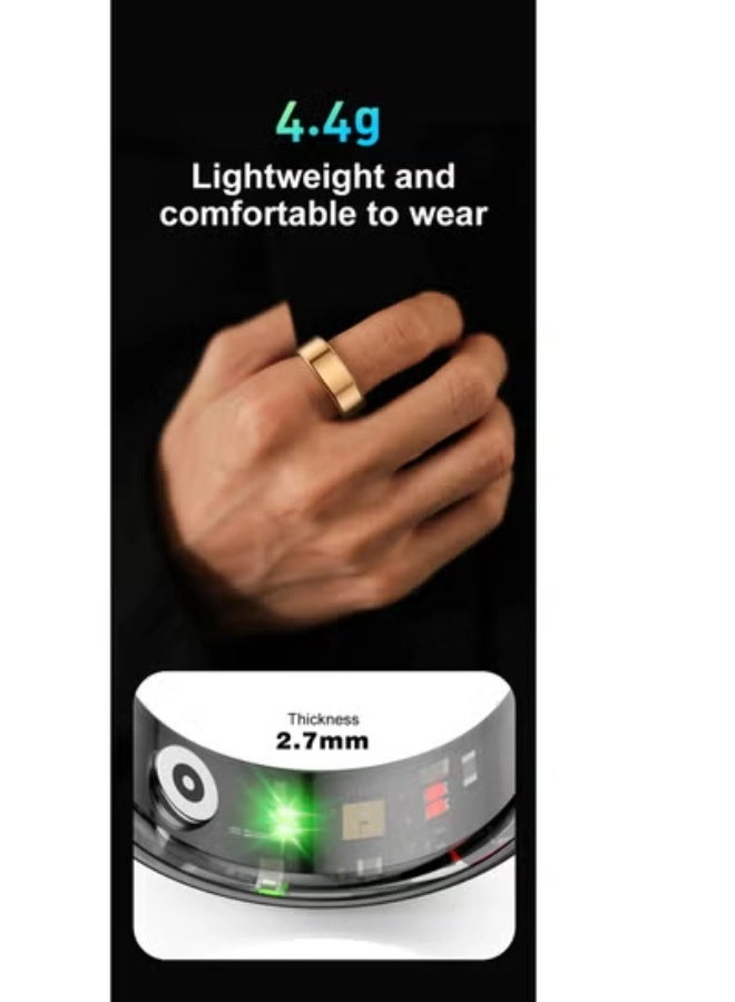 Smart Fitness Ring - Heart Rate Oxygen Sleep Tracking IP68 Waterproof Size 11