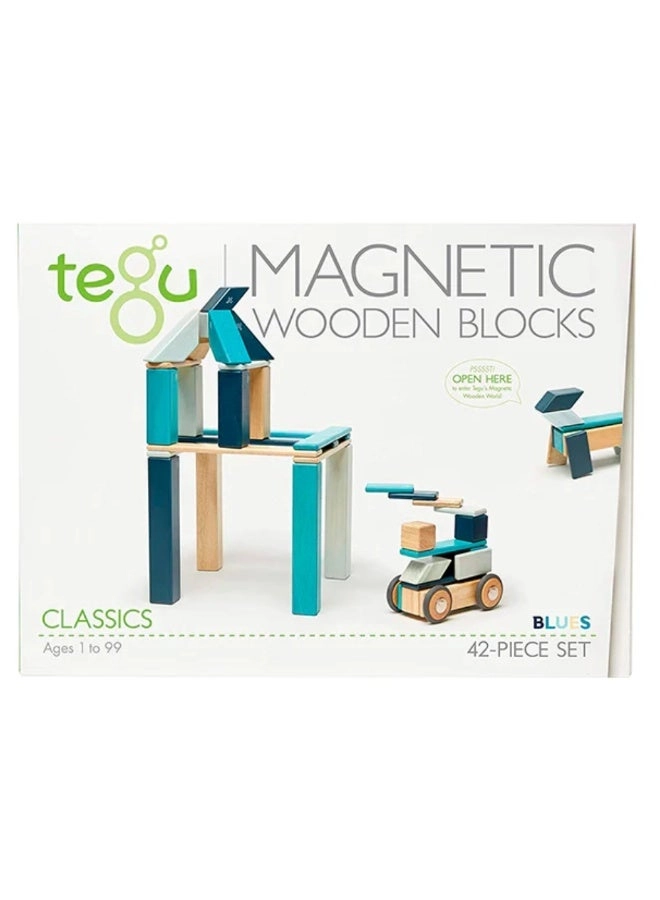 TEGU Magnetic Wooden Block Building Set - 42 pcs