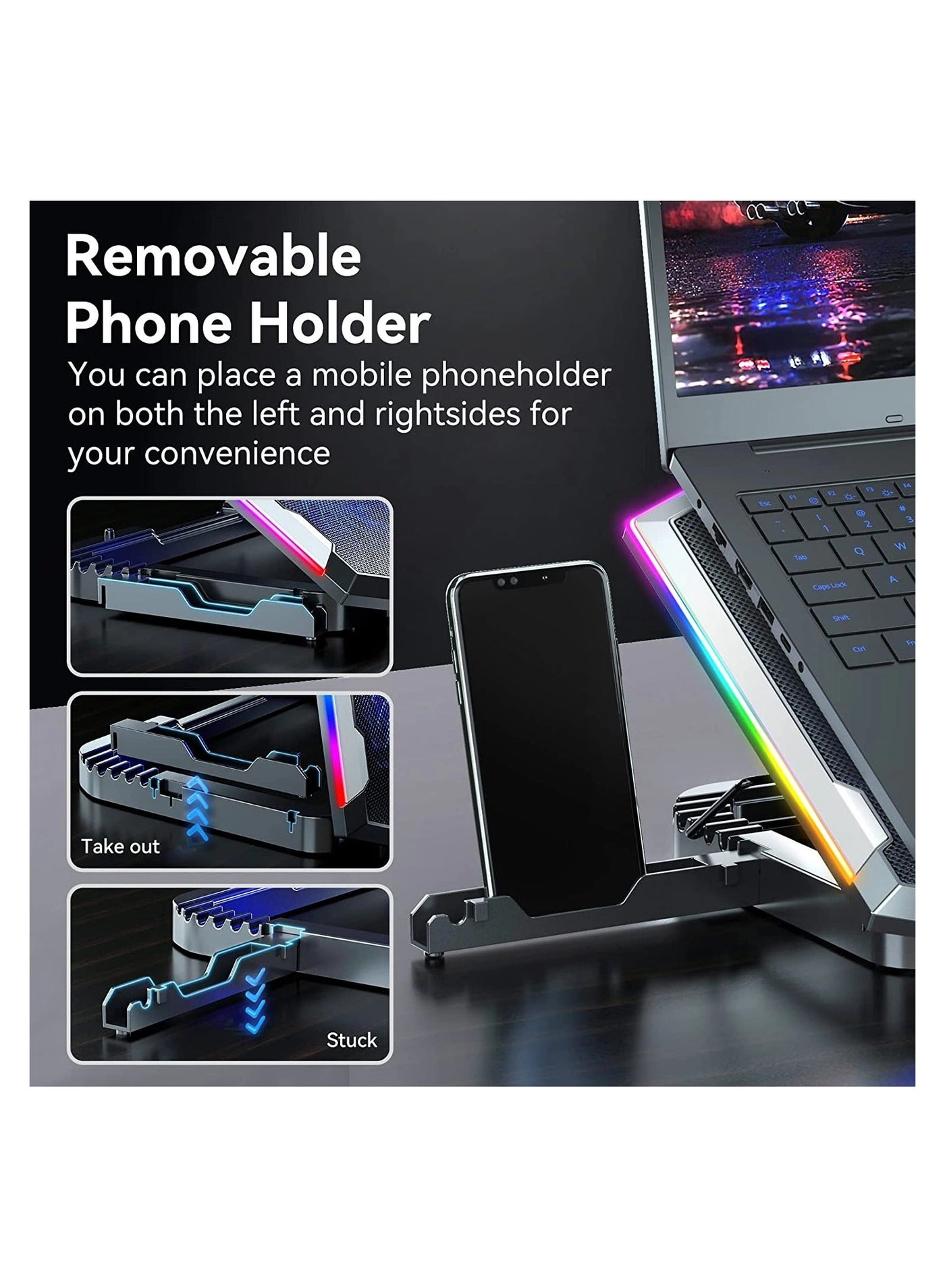 Gaming Laptop Cooling Pad - 8 Fans 15-17.3 Inch