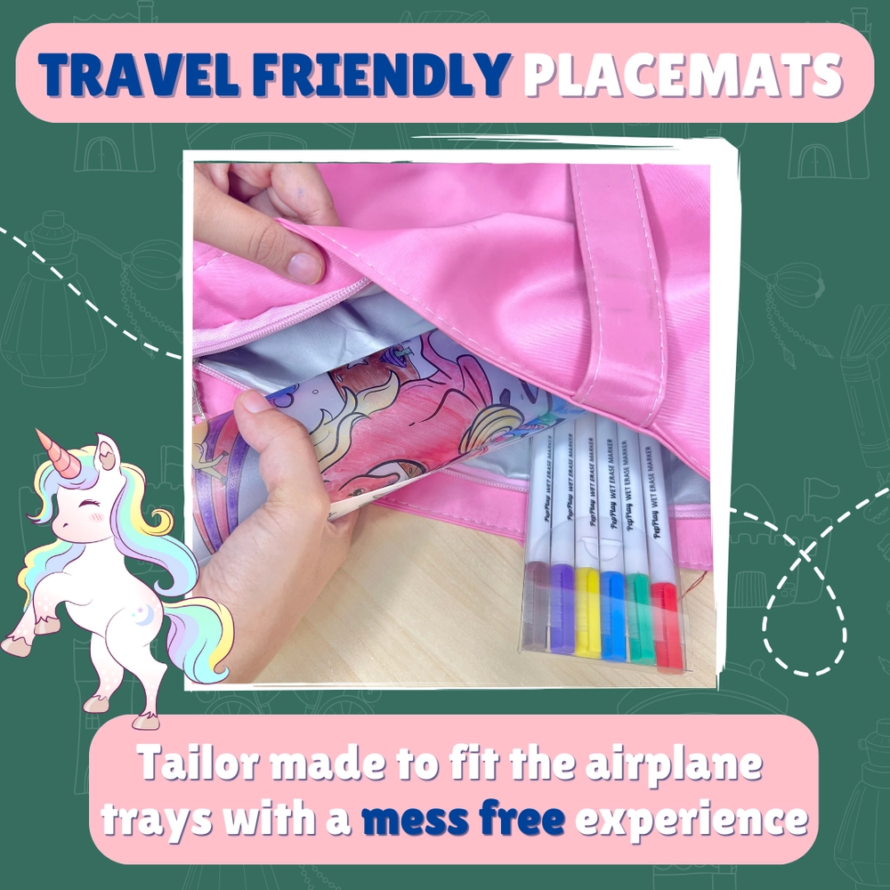 Doodle Placemats Travel Set - A4 Reusable