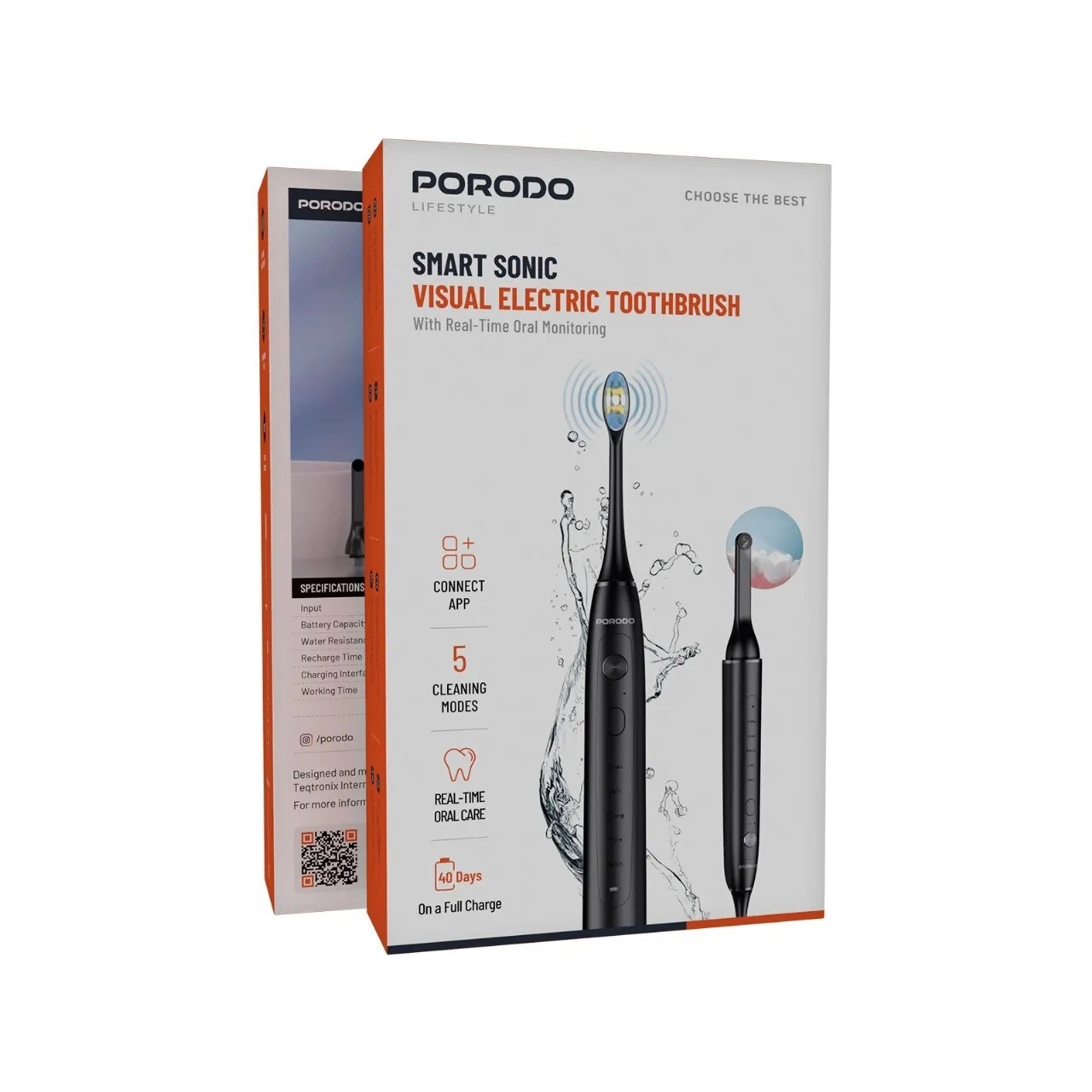 Smart Sonic Visual Electric Toothbrush - 40,000 strokes per minute 640 x 480 camera 5 cleaning modes