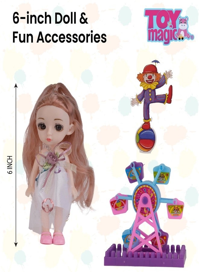 Colourful Candy Doll - 6-inch Realistic Hair Pretty Eyes Ages 3+ Gift Set