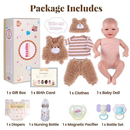 Mia Reborn Baby Doll - 17-inch Vinyl Cotton Ages 3+