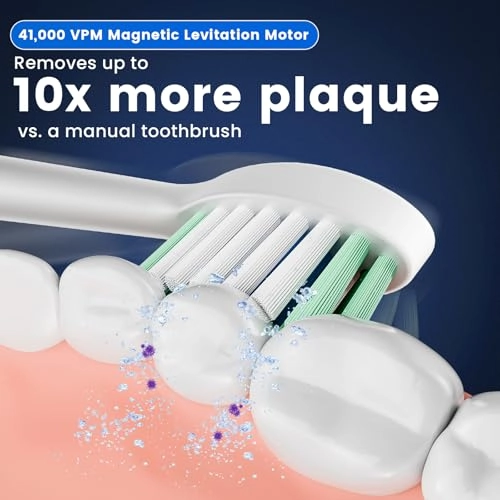 Sonic Electric Toothbrush - 41,000 VPM 1500 mAh 4 Brush Heads