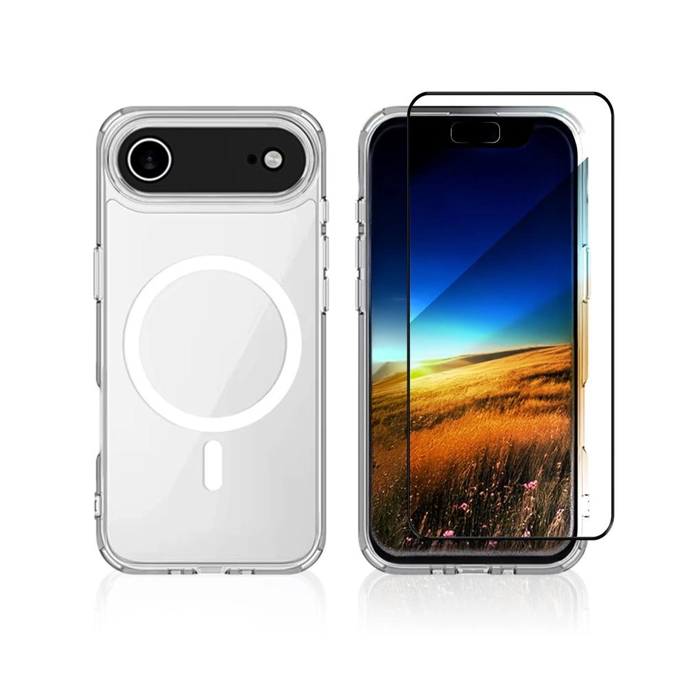 Clear Case - Transparent with MagSafe for iPhone 17 Air + Tempered Glass for iPhone 17 Air