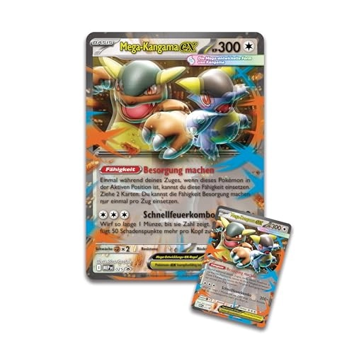 Mega-Kangama-ex - 1 Holographic Promo Card 1 Oversized Animated Card 4 Boosters