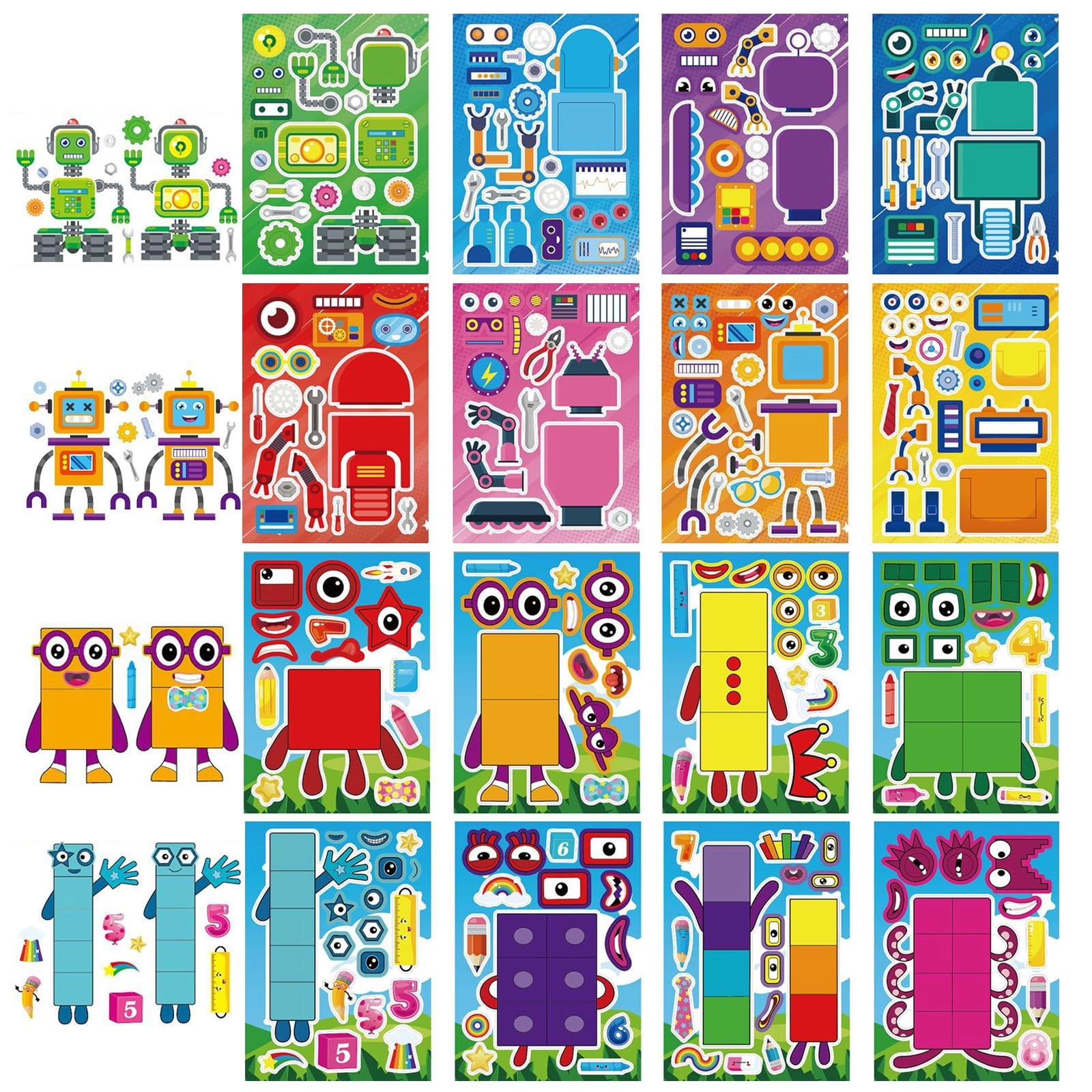 marajdeclat Animal Sticker Book Make a face 32 pcs
