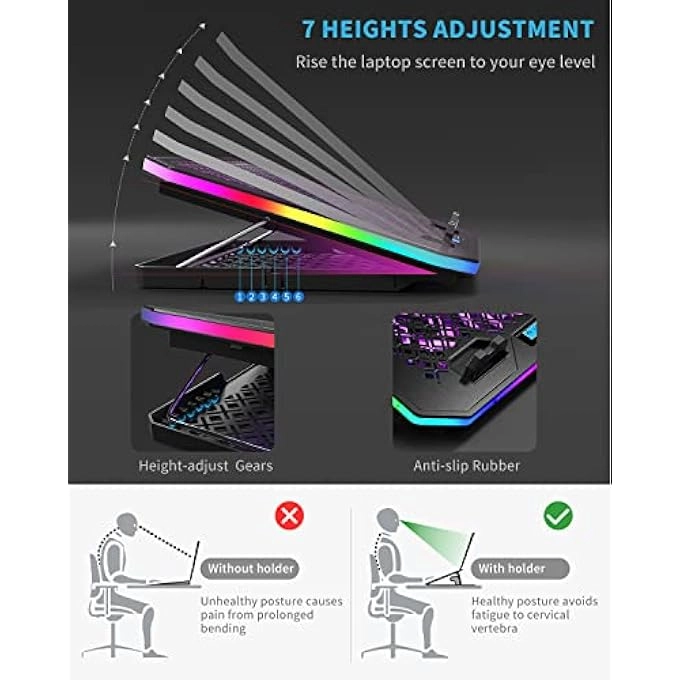 LAPTOP COOLING PAD - 12-17 INCH 6 QUIET FANS