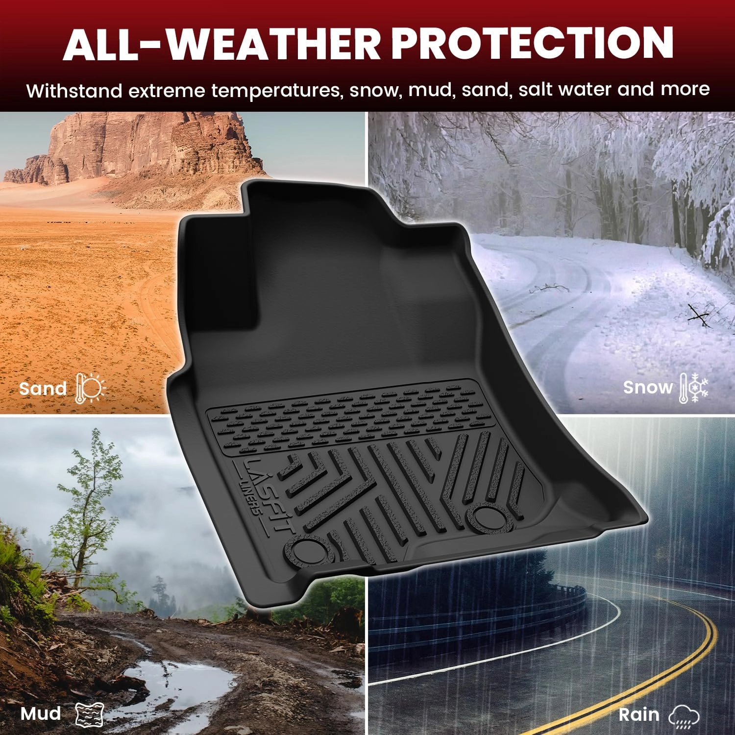 Floor Mats&Cargo&Seatback Mats - Toyota 4Runner 2013-2024 1st & 2nd Row Full Set