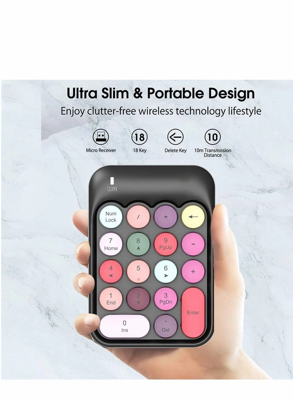 Numeric Keypad - Mechanical Wireless 18 Keys