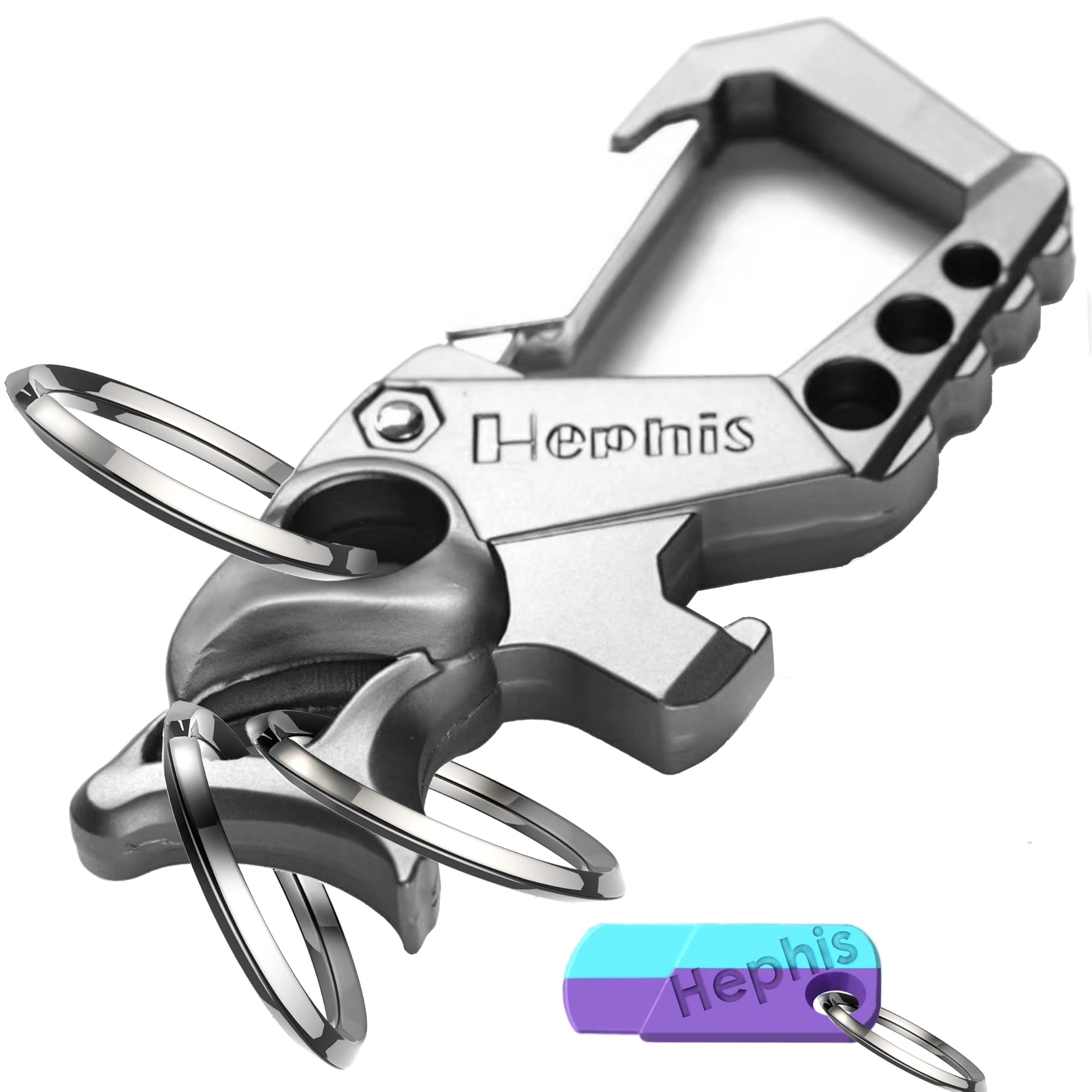 hephis Skull Heavy Duty Key Chain - Car Emergency Escape Tool Bottle Opener