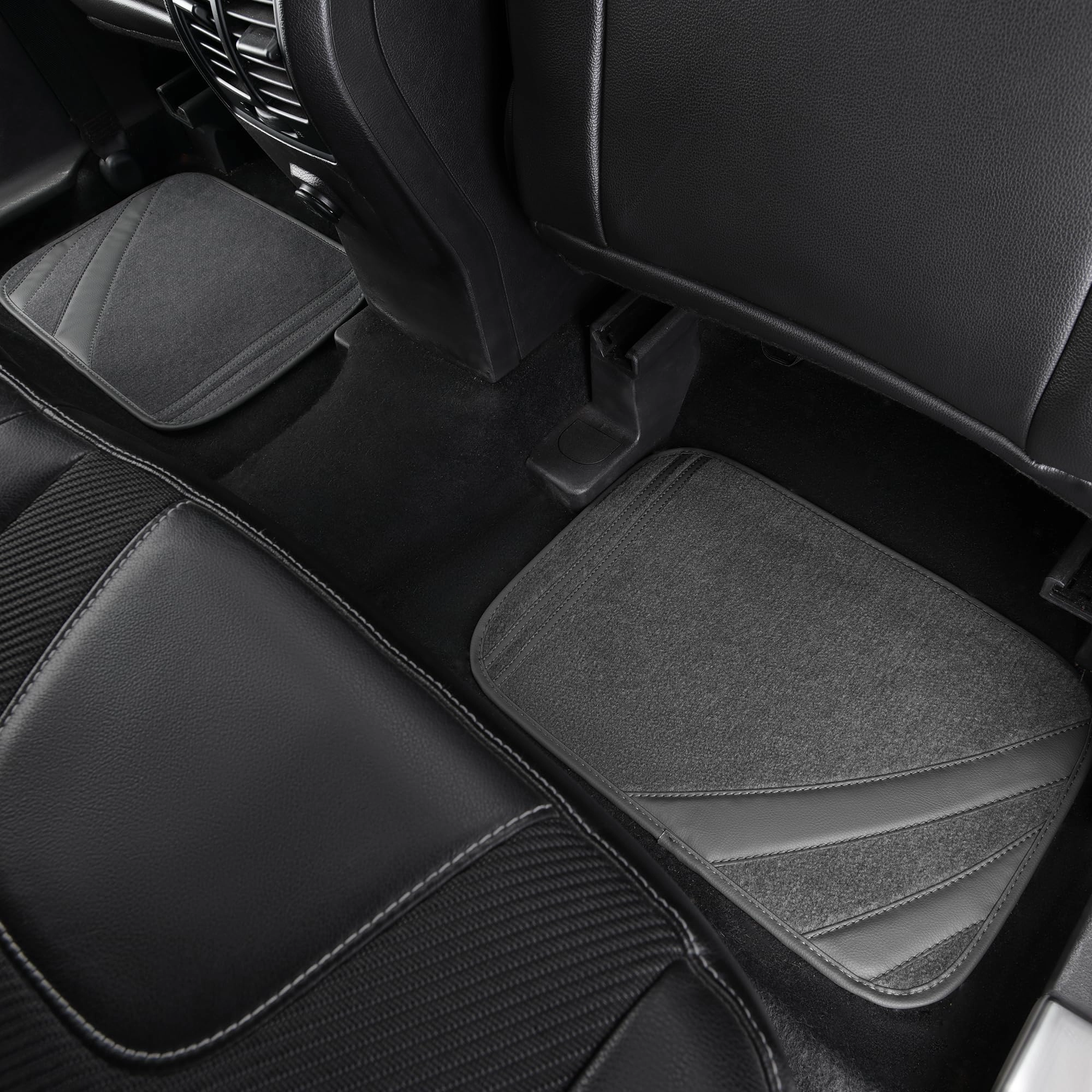 Faux Leather Car Mats - Blue Edge Universal Fit
