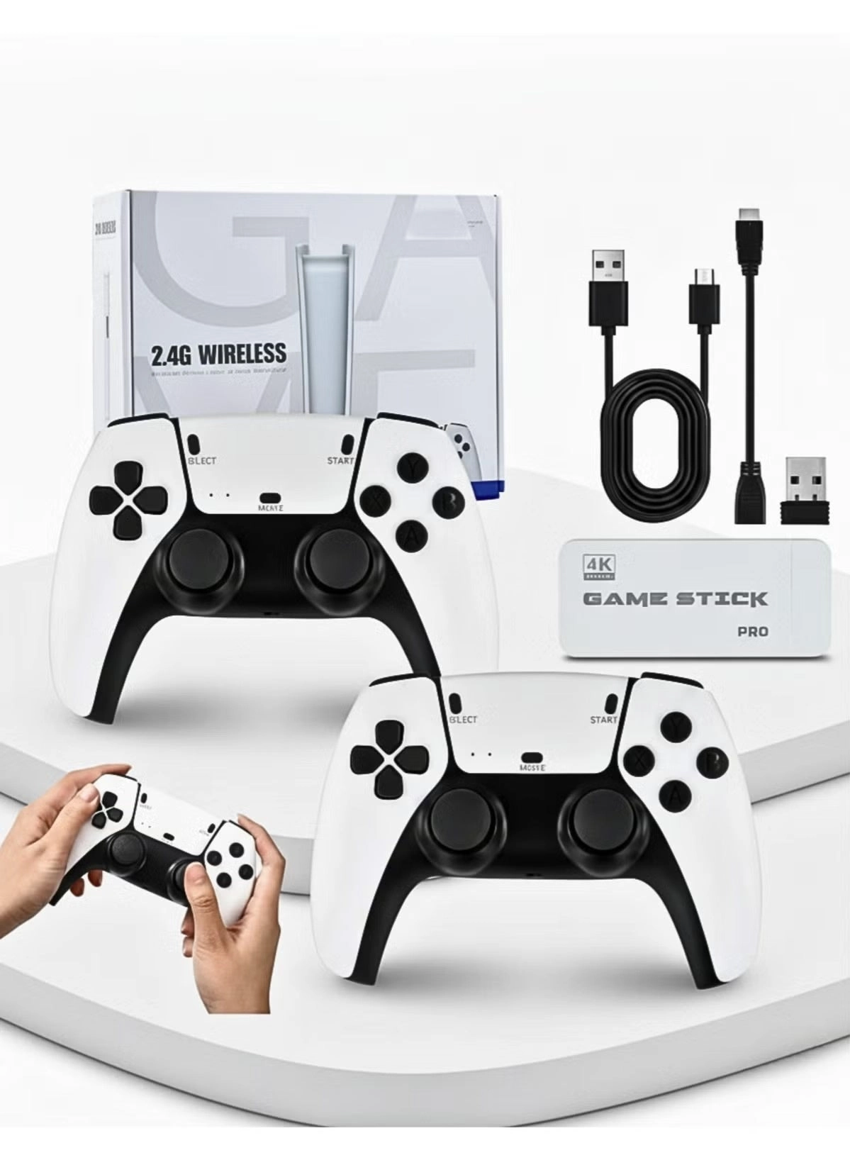 BUYCO Game Stick Pro - 4K Dual 2.4G Wireless Controllers 10,000+ Games