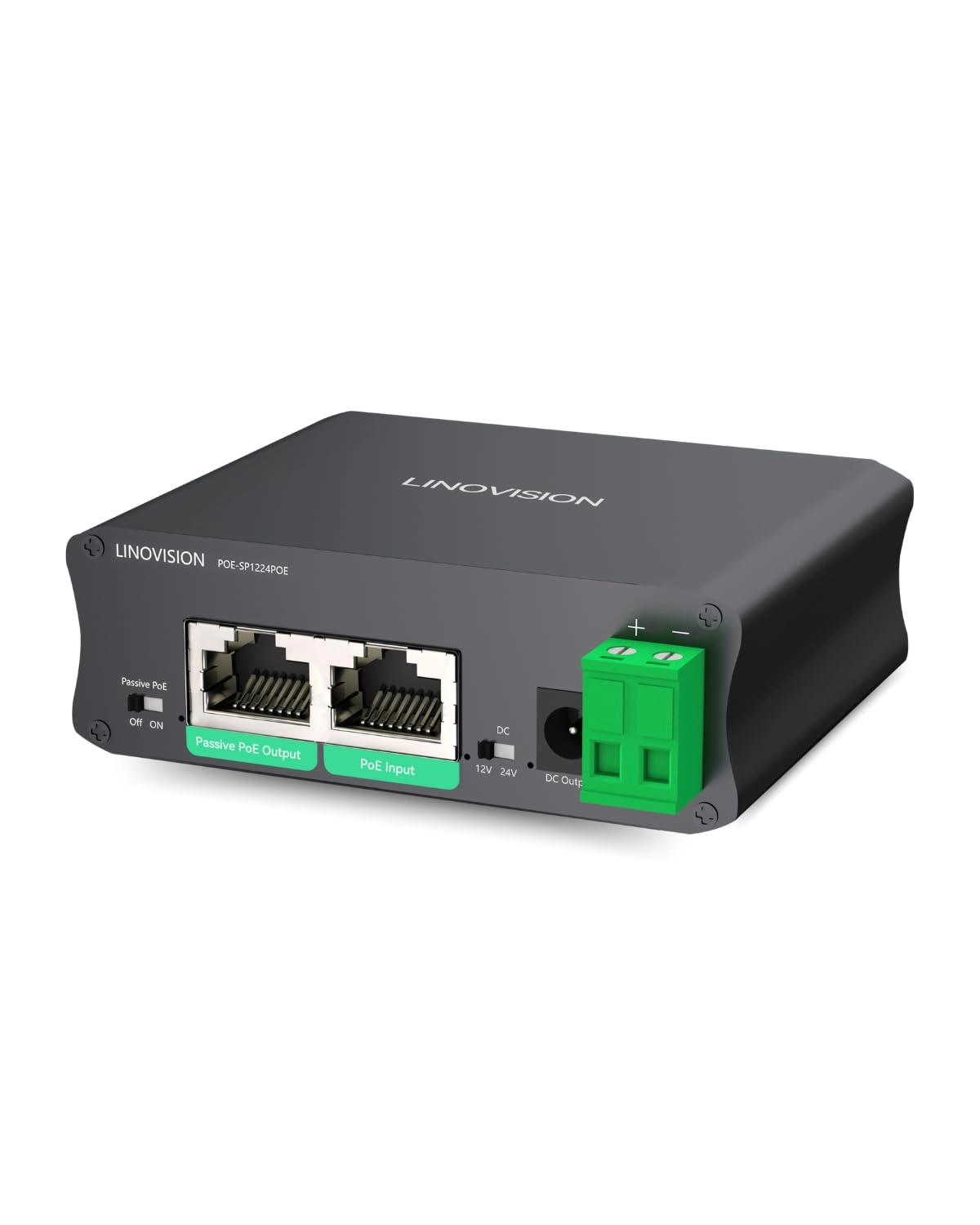 LINOVISION Industrial Gigabit PoE Splitter - DC12V/24V 30W