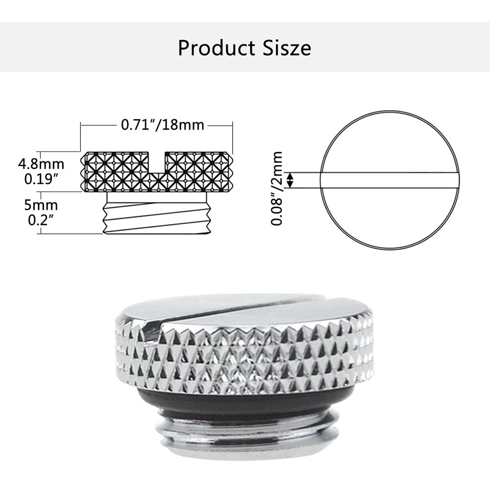 Water Stop Plug - G1/4" Silver Chrome 4 PCS