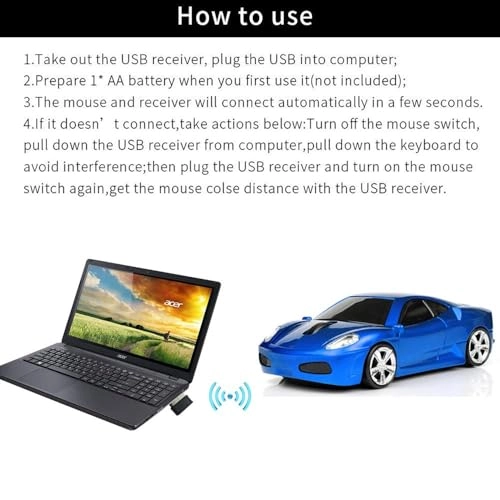 Car Shape Ergonomic Mouse - Wireless