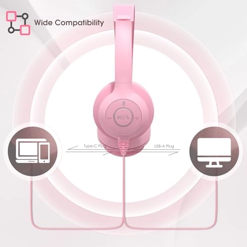 USB Headset with Microphone for PC Wired Headset