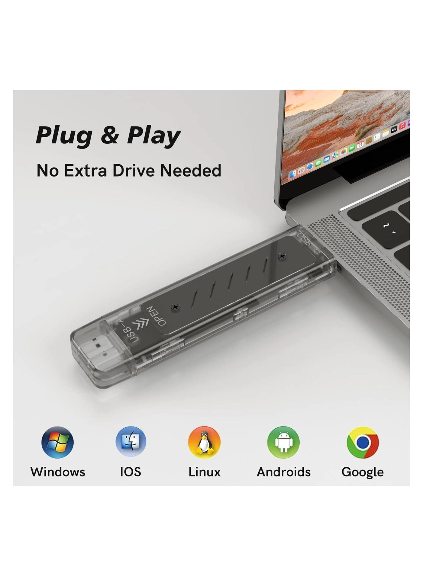 M.2 SSD Enclosure - NVMe SATA Dual Protocol 10Gbps USB-C/A