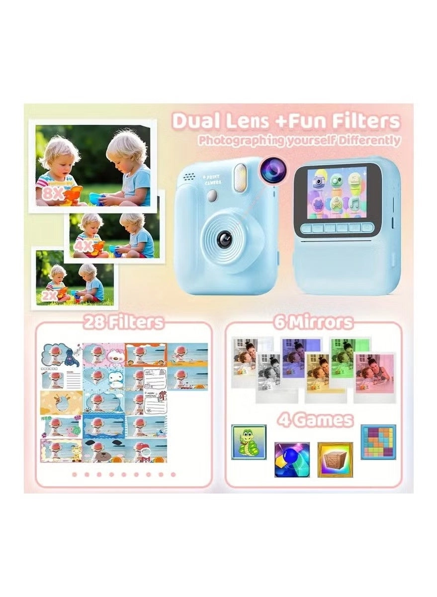 Kids Instant Print Camera - 1080P HD Thermal Printer