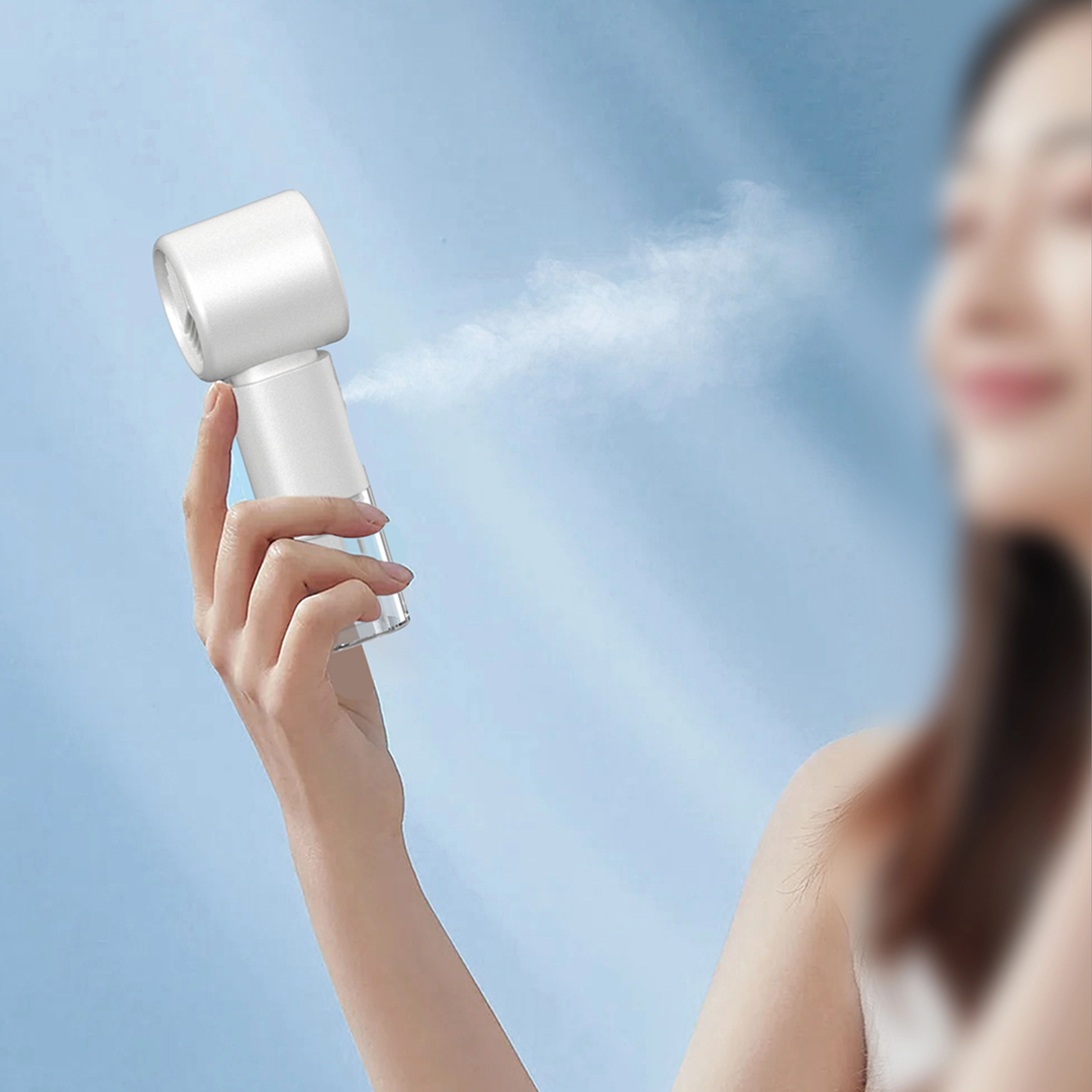 Lifestyle Cool & Hydrate Mini Fan and Humidifier - 2000mAh 100-Level Speed Control LED Digital Display