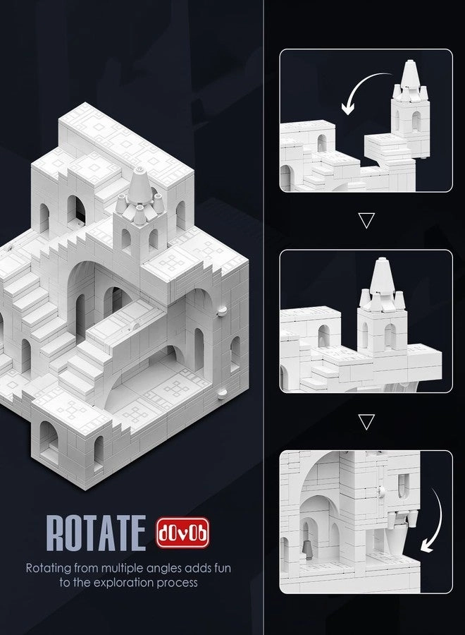 Architectural Transformable White Castle Building Blocks Set - 668 pcs