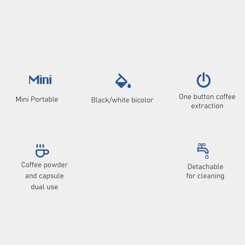 Portable Electric Espresso Machine - 1.6E+2 Milliliters capsules and ground coffee