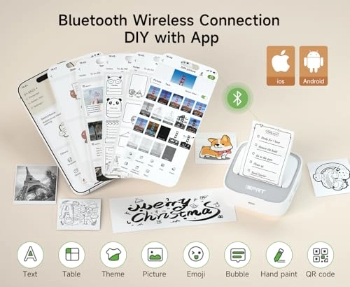 Portable Sticker Maker - Thermal Printer 1 Roll Sticker Paper Blue