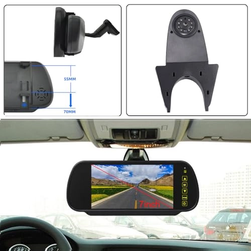 Brake Light Reversing Camera + Rear View Mirror Monitor - Night vision 628 x 586 pixels