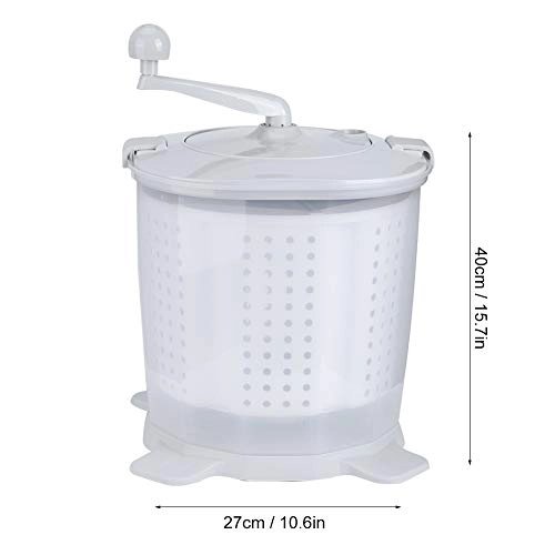 Manual Washing Machine - 1200RPM Portable Hand Cranked Detachable Dehydration Basket