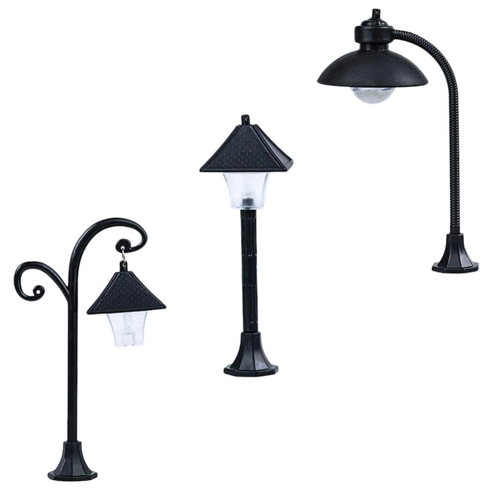 FAZIRAN TDMKT Mini Street Lamps - 3pcs Black 15 x 8.9 x 5cm