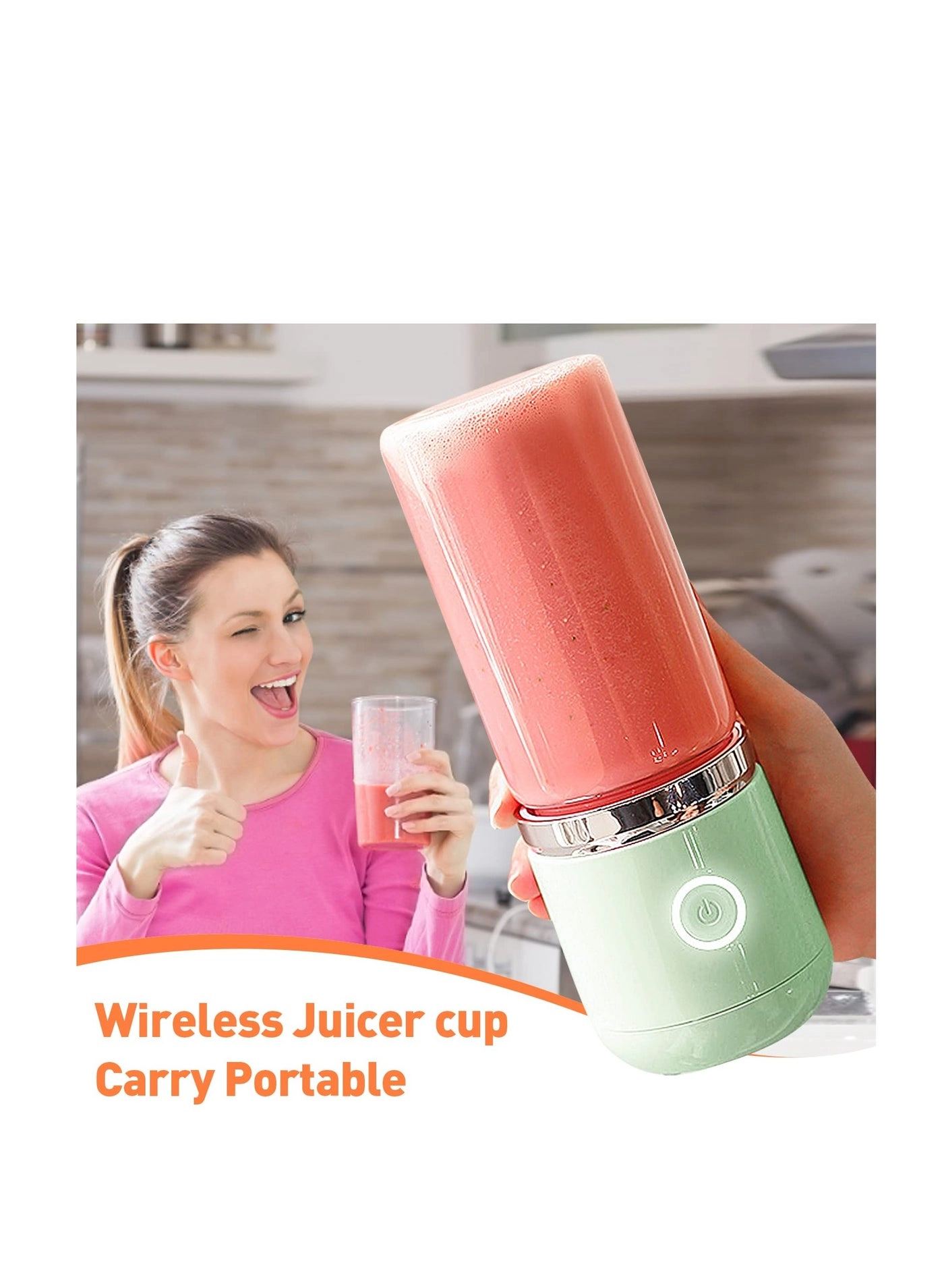 Portable Juice Blender - High Borosilicate Glass 4-Leaf Knife