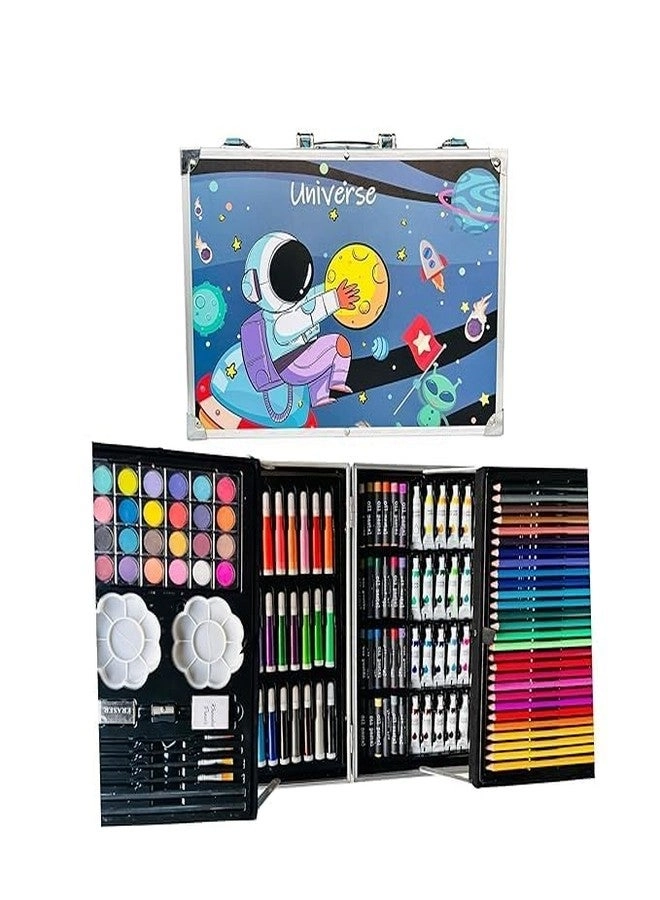 Trocshop Space Art & Craft Set - 145 Pieces Colour Pencils Oil Pastels Paint Brushes