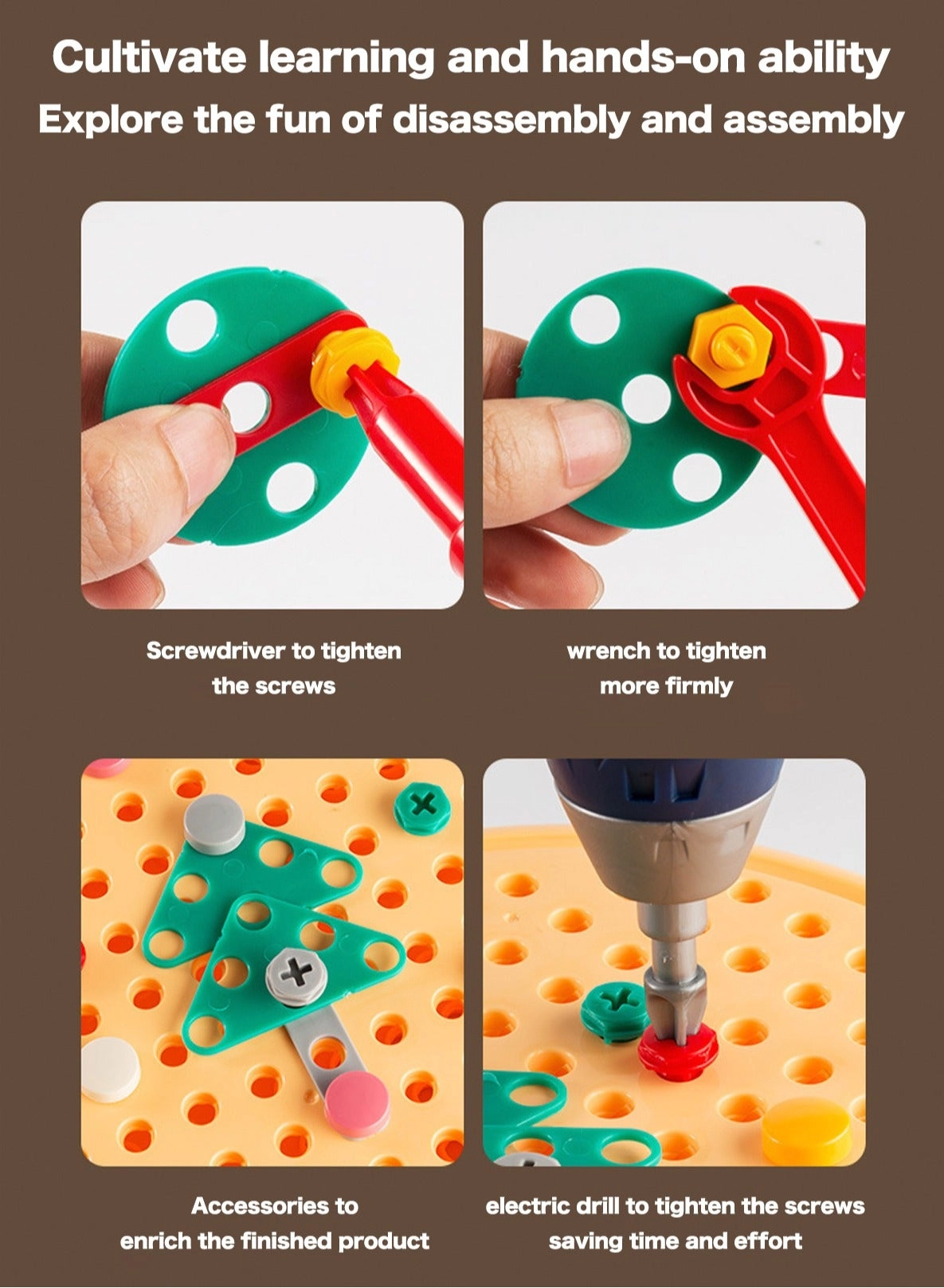 Bear shaped toolbox toys - 6+ Years 203 pieces