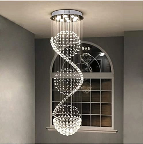 K9 Transparent Crystal Ball Chandelier - White Light Dimmable