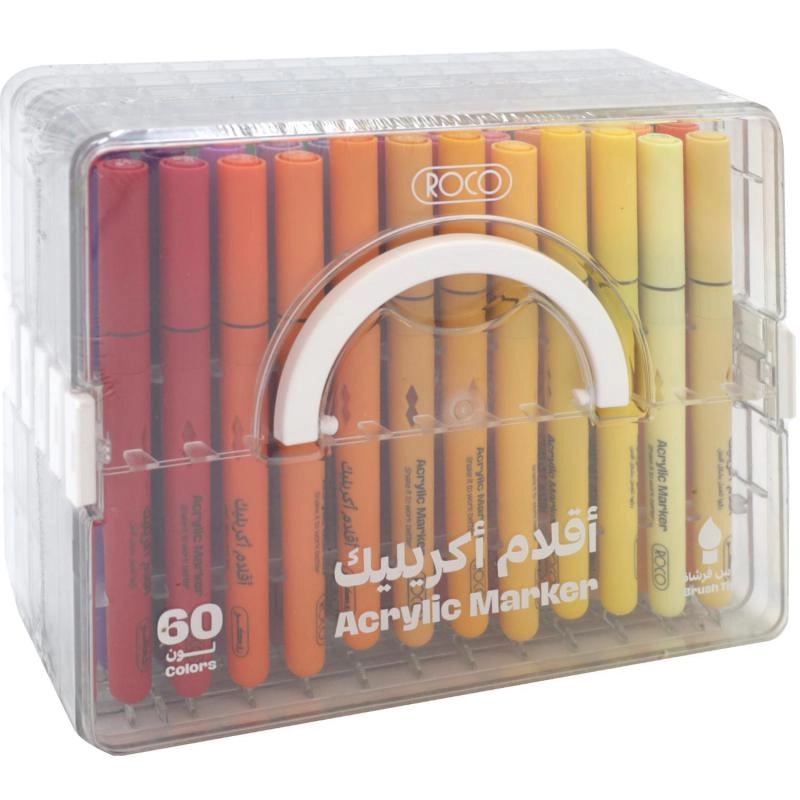 Roco Acrylic Marker - Assorted Color Brush Fiber Tip