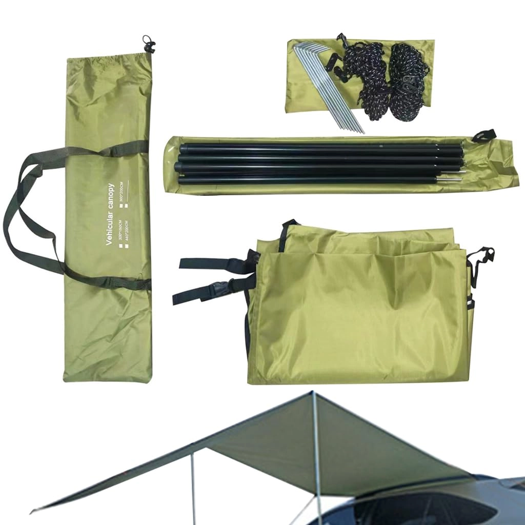 Huizhou Origin Point Manufacturing Co., Ltd. Foldable Car Side Awning - 118x78 Inches Military Green