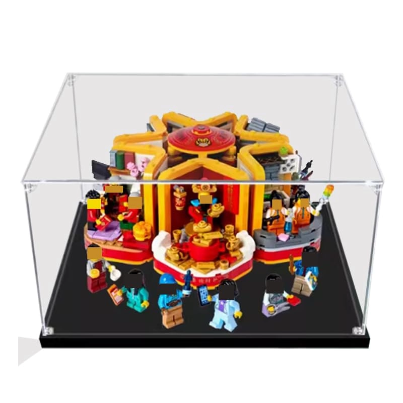 HCAEIOFJ LEGO Display Case (80108) - Acrylic Black Bottom 3mm