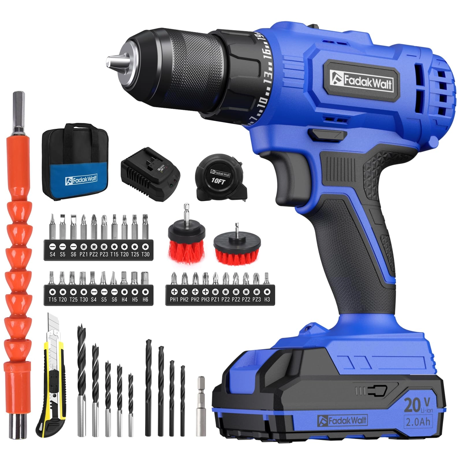 Cordless Drill Set - 2 Amp Hours 20 Volts