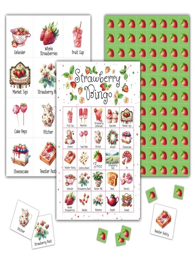 KFNER Strawberry Bingo Games - 24 Players Summer Berry Bingo Card